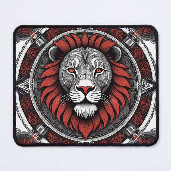 Item preview, Majestic Red and Black Lion Mandala designed and sold by MandalasShops.