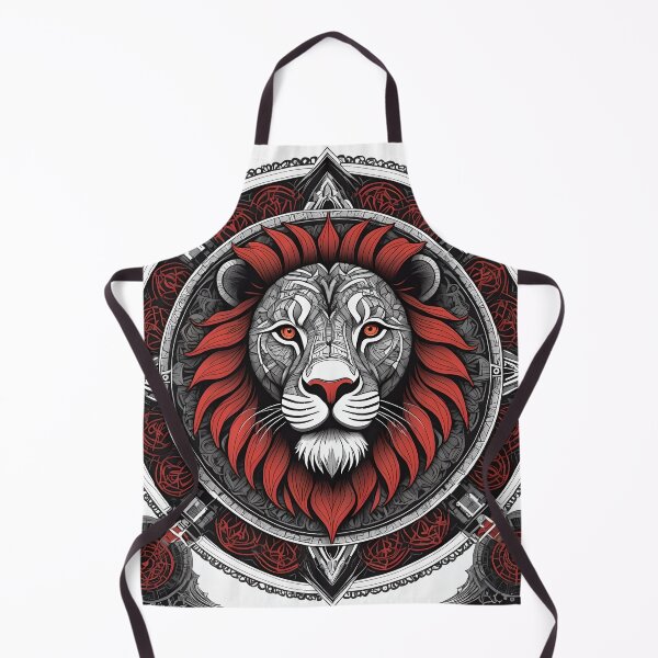 Artikelvorschau, Majestätisches rotes und schwarzes Löwen-Mandala entworfen und verkauft von MandalasShops.