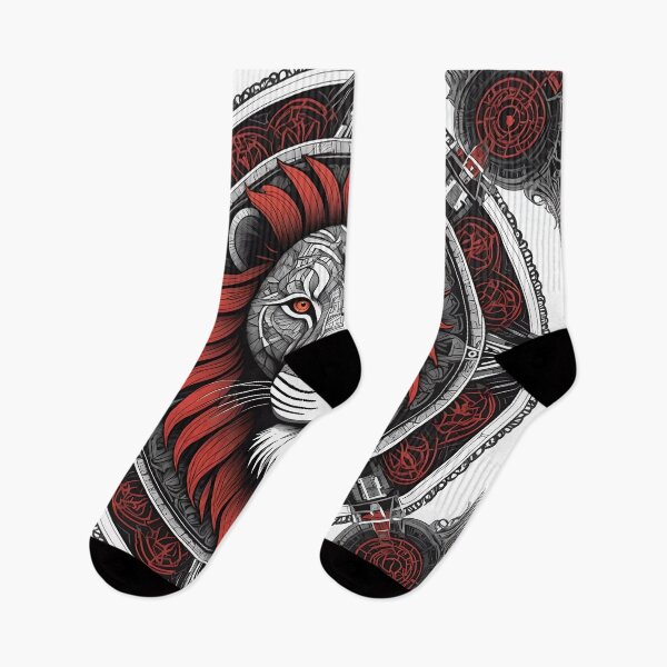 Item preview, Majestic Red and Black Lion Mandala designed and sold by MandalasShops.