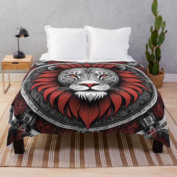 Item preview, Majestic Red and Black Lion Mandala designed and sold by MandalasShops.