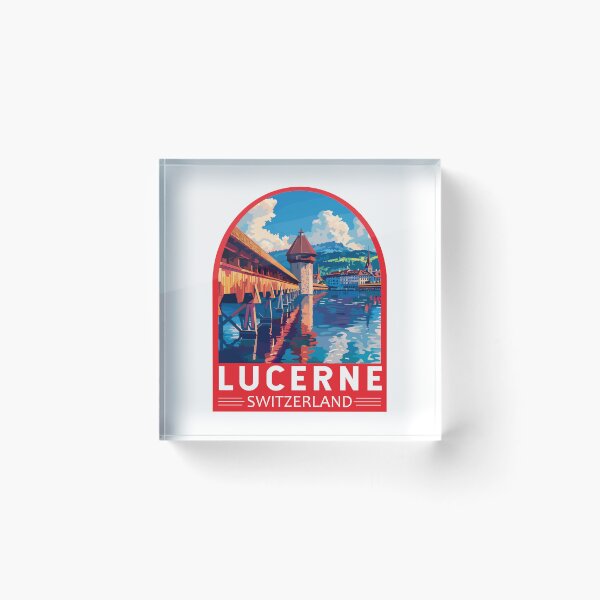 Item preview, Lucerne Switzerland Travel Art Emblem designed and sold by KrisSidDesigns.
