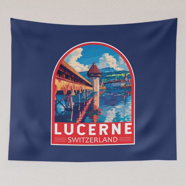 Item preview, Lucerne Switzerland Travel Art Emblem designed and sold by KrisSidDesigns.