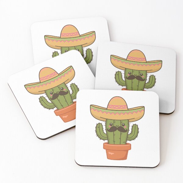 Item preview, Kawaii Cactus with Mustache and Sombrero designed and sold by MaateoDesign.