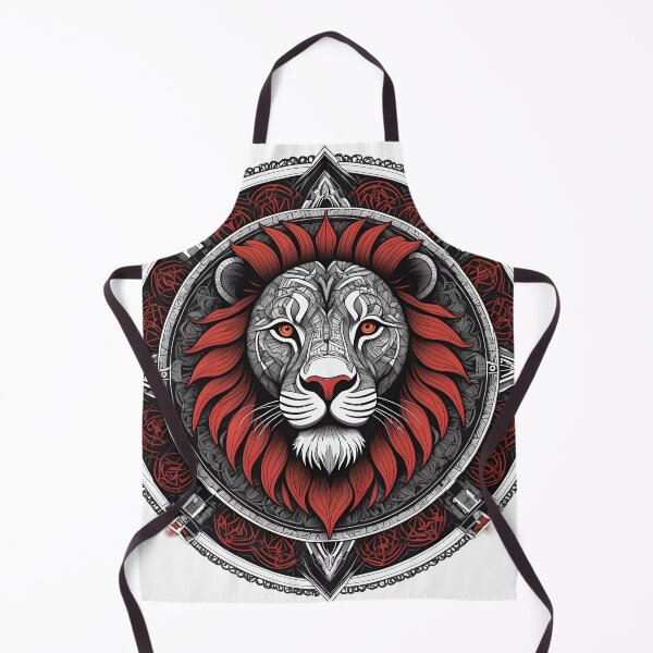 Artikelvorschau, Imposantes Löwen-Mandala in Rot und Schwarz entworfen und verkauft von MandalasShops.