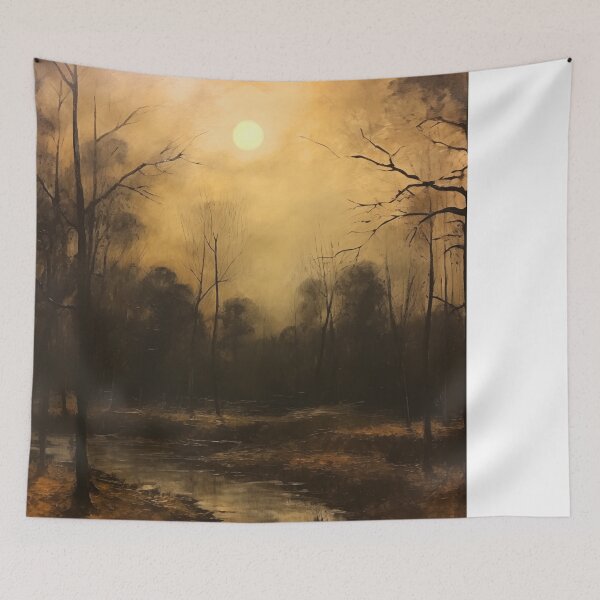 Item preview, Dark & Moody Forest Painting - Perfect gift for lovers of Dark Academia or Dark Cottagecore  designed and sold by JadeLotusArt.