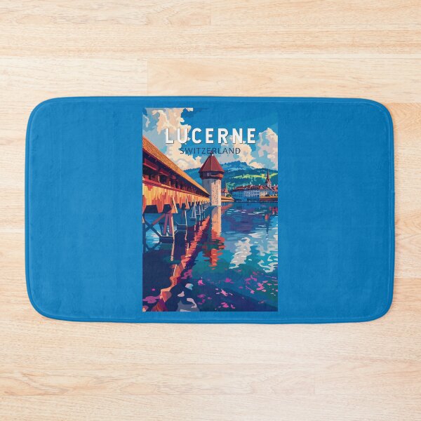 Item preview, Lucerne Switzerland Travel Art Vintage designed and sold by KrisSidDesigns.