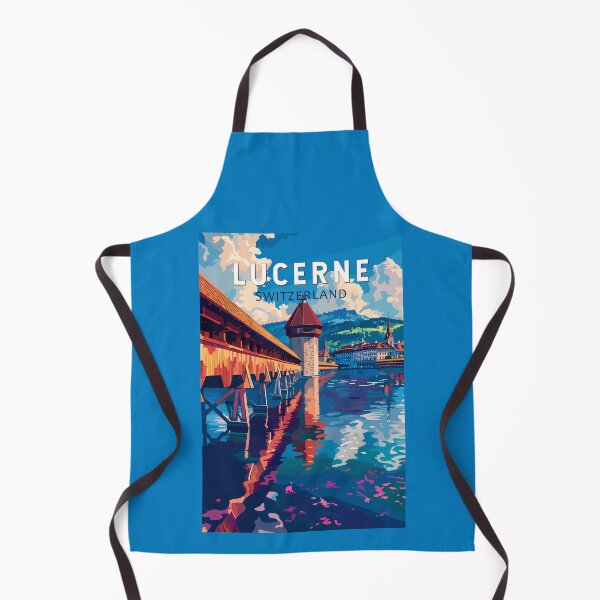 Item preview, Lucerne Switzerland Travel Art Vintage designed and sold by KrisSidDesigns.