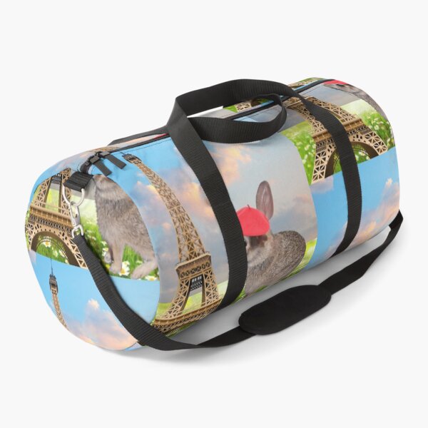 Item preview, Whimsical Thumper in a Beret at Eiffel Tower: Charming Print Design designed and sold by C-CheleSells.