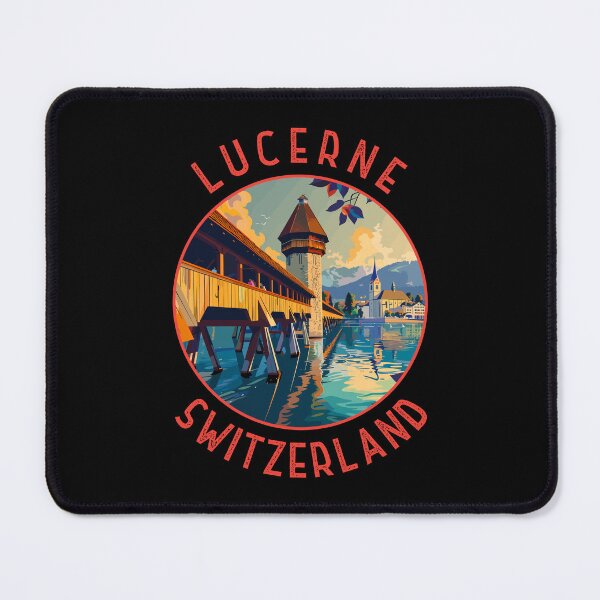 Item preview, Lucerne Switzerland Retro Distressed Circle designed and sold by KrisSidDesigns.