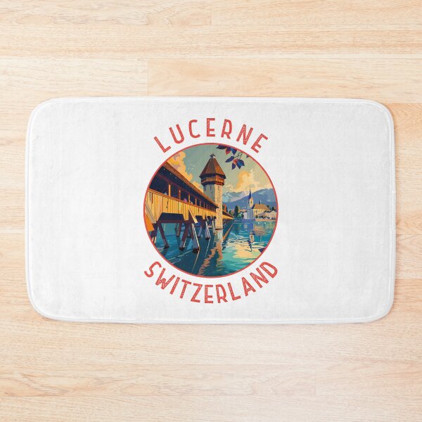 Item preview, Lucerne Switzerland Retro Distressed Circle designed and sold by KrisSidDesigns.