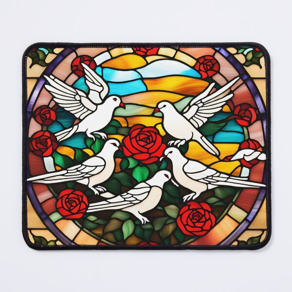 Item preview, Neto Arubian Doves and roses in church window design designed and sold by NetoArubian.