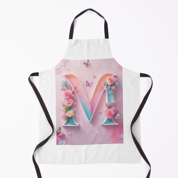Item preview, Floral letter M with pastel pink roses and butterflies, paper cutouts of flowers and rainbow  designed and sold by navitalidesign.