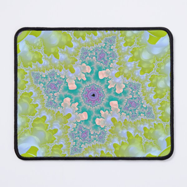 Item preview, Mandelbrot 107 - Yellow-white branching walls holding turquoise-purple star over red glow designed and sold by Draeger0.