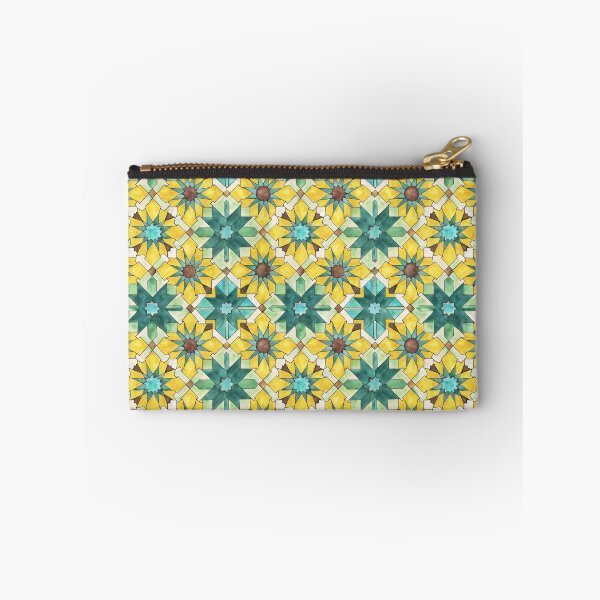 Item preview, Patrón de zellige marroquí, azulejos de acuarela dibujados a mano en amarillo y turquesa designed and sold by patterncrow.