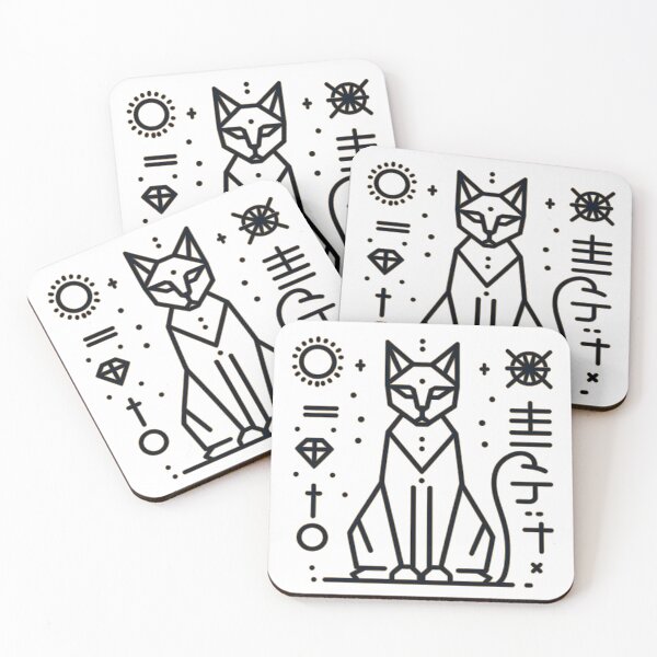 Item preview, Whiskered Wonders Hieroglyphic Cat designed and sold by Dynke.