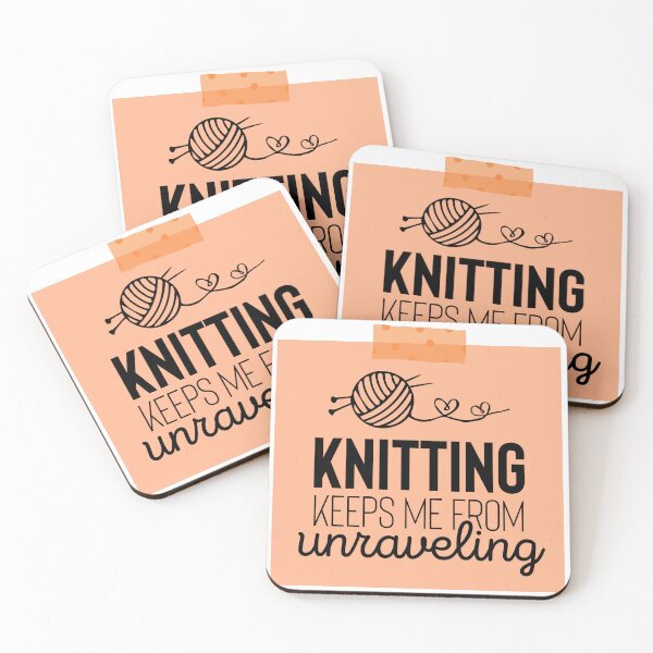 Item preview, Knitting Keeps Me From Unraveling designed and sold by tmachtan.