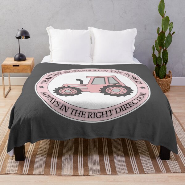 Item preview, Pink, feminine, feminist with funny text: "Tractor queens run the world! Always in the right direction!" designed and sold by My-fake-places.
