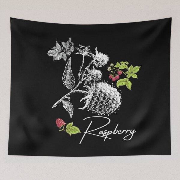 Item preview, Vintage Drawing Raspberry Plant Design designed and sold by EarthArtDesigns.