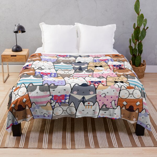 Item preview, Cute Kawaii Cats Seamless Pattern designed and sold by Margival.