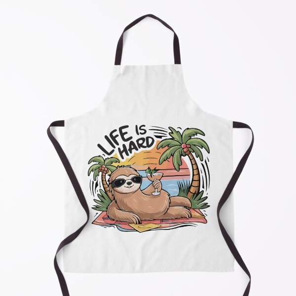 Item preview, Life is hard, Sloth relaxing at the beach designed and sold by HandicraftArt.