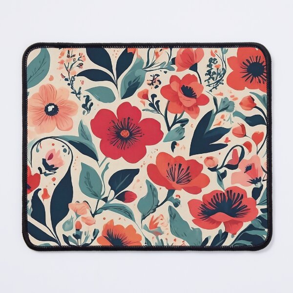 Aperçu de l'œuvre Motif Rayonnant De Fleurs Vintage créée et vendue par Designial.