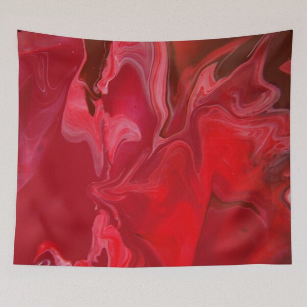 Item preview, Fluid Nature - Burning Reds - Abstract Acrylic Pour Art designed and sold by vmajzlik.