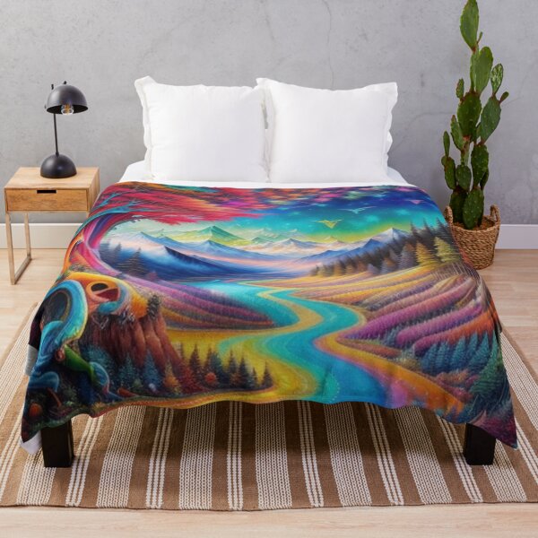 Item preview, Psychedelic Mountain Vista Encantadora corriente en colores vivos designed and sold by EnchantedVista.