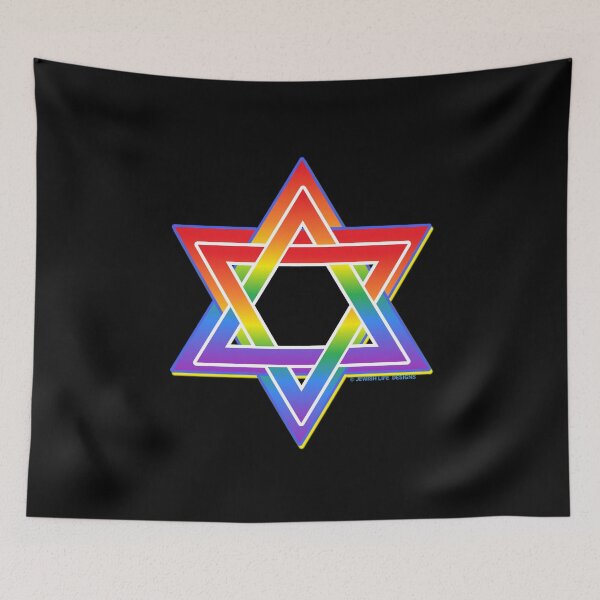 Item preview, SUJD0071 Jewish Designs Star of David Magen David symbol design in rainbow colors designed and sold by JewishDesigns.