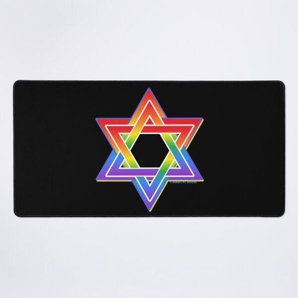 Item preview, SUJD0071 Jewish Designs Star of David Magen David symbol design in rainbow colors designed and sold by JewishDesigns.