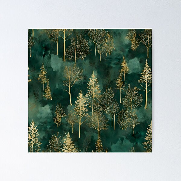 Item preview, Green and Gold Forest Pattern designed and sold by Northern-Lights.