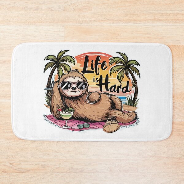 Item preview, Life is hard, Sloth relaxing at the beach designed and sold by HandicraftArt.