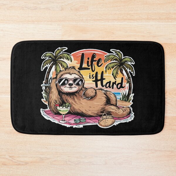 Item preview, Life is hard, Sloth relaxing at the beach designed and sold by HandicraftArt.