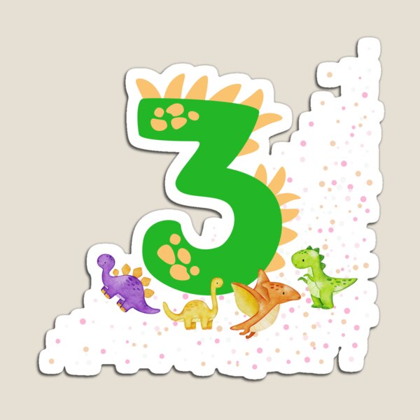 Artikelvorschau, 3. Geburtstag. Dinosaurier-Design. Mein 3. Geburtstag. Lasst uns feiern! entworfen und verkauft von FreeSoulLab.