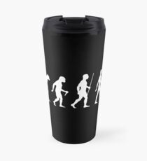 Evolution des Menschen (weiße Version) Thermosbecher