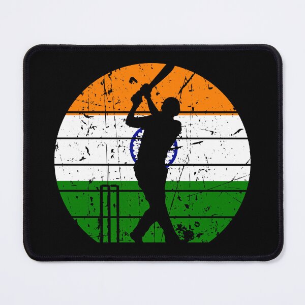 Item preview, India Cricket Batsman’s Against Vibrant India Flag designed and sold by SportsT-Shirts.