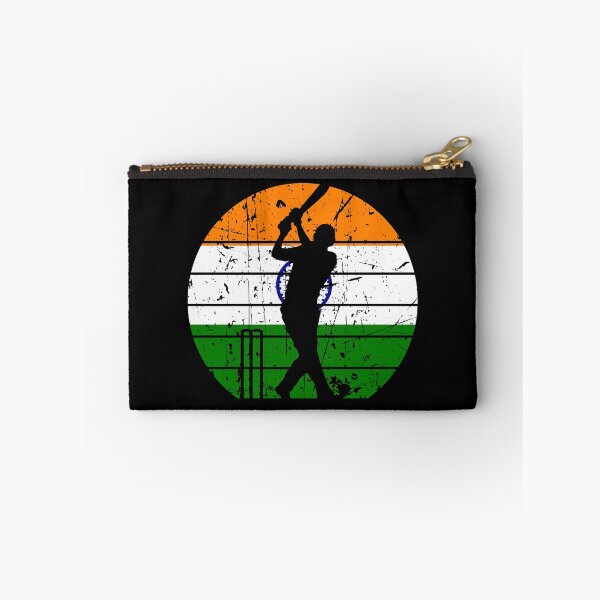 Item preview, India Cricket Batsman’s Against Vibrant India Flag designed and sold by SportsT-Shirts.