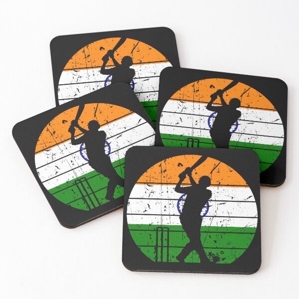 Item preview, India Cricket Batsman’s Against Vibrant India Flag designed and sold by SportsT-Shirts.
