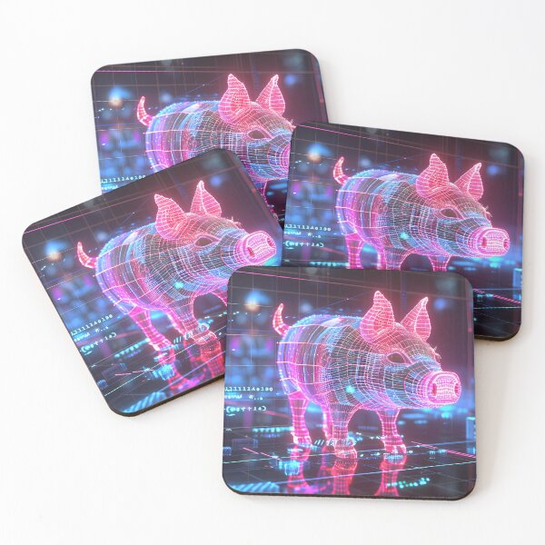 Item preview, "Swine in Shades of Pink: Holographic Delight" designed and sold by Art-Vortex-fr.
