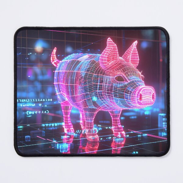 Item preview, "Swine in Shades of Pink: Holographic Delight" designed and sold by Art-Vortex-fr.