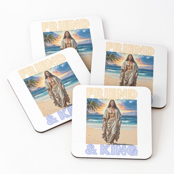 Item preview, Jesus Christ is friend and king handsome on the beach happy cute christian  gifts  designed and sold by thankful-loco.