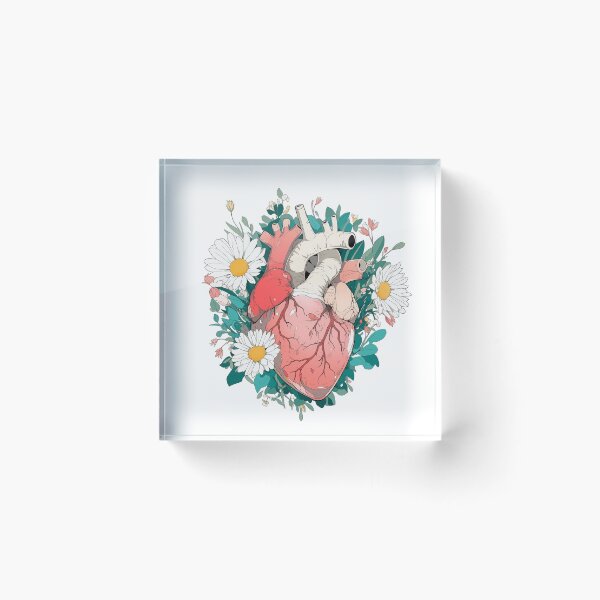 Item preview, Anatomy Heart with Floral designed and sold by PandaKunst.