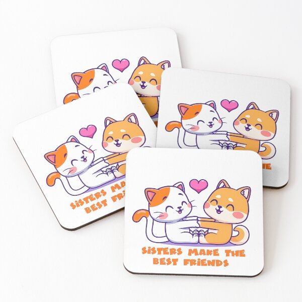 Item preview, Kawaii Cute Cat “Sister’s Make The Best Friends” Sticker designed and sold by Giggle Crafts Co.