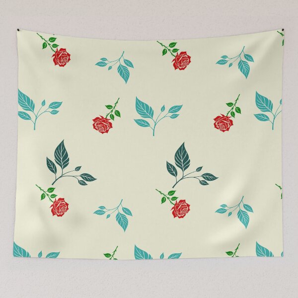 Item preview, Beige Leaves and roses pattern designed and sold by Pixevol.
