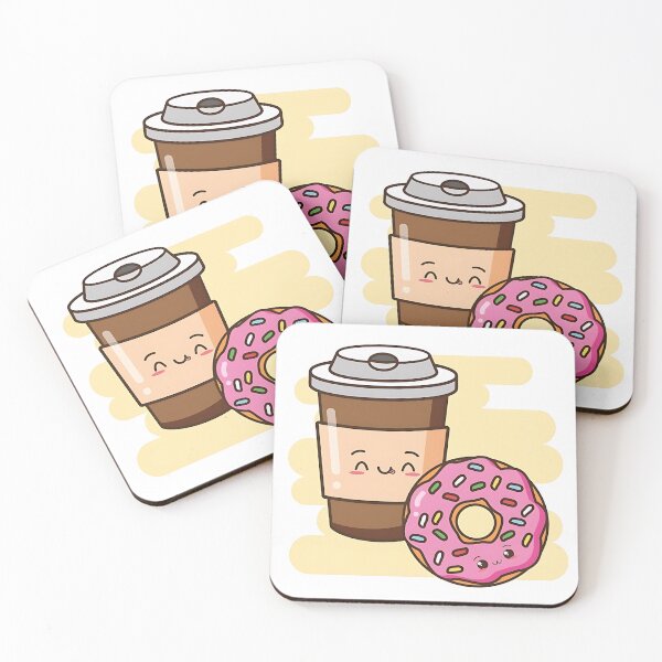 Item preview, Kawaii Cute Coffee and Donut Sticker designed and sold by Giggle Crafts Co.