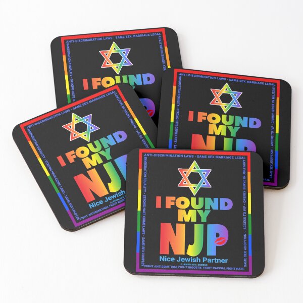 Item preview, SUJD0074 Jewish Designs I Found My NJP or Nice Jewish Partner LGBTQ Love Israel rainbow design shows how Israel protects LGBTQ Rights designed and sold by JewishDesigns.