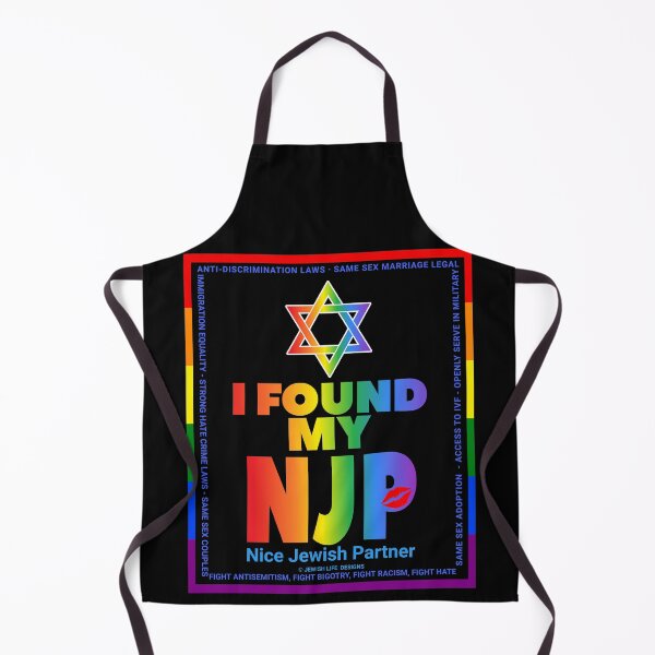 Item preview, SUJD0074 Jewish Designs I Found My NJP or Nice Jewish Partner LGBTQ Love Israel rainbow design shows how Israel protects LGBTQ Rights designed and sold by JewishDesigns.
