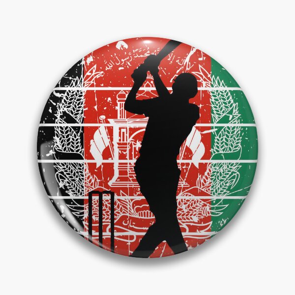 Item preview, Cricket Batsman with Afghanistan Flag designed and sold by SportsT-Shirts.
