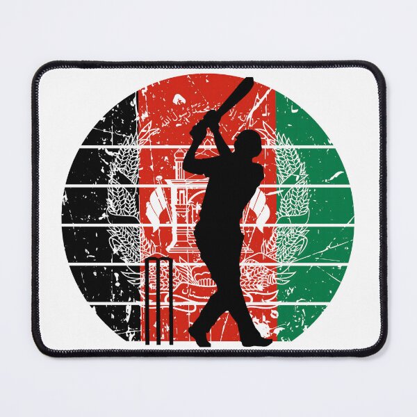 Item preview, Cricket Batsman with Afghanistan Flag designed and sold by SportsT-Shirts.