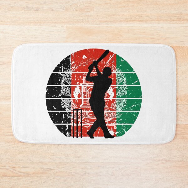 Item preview, Cricket Batsman with Afghanistan Flag designed and sold by SportsT-Shirts.