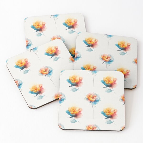 Item preview, Repeating pattern of delicate watercolor flowers bright on white designed and sold by Jane-Zay.